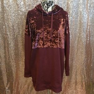 Crushed velvet hoodie